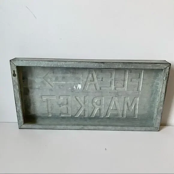 Flea Market Aluminum Sign 16x8 Home Decor - Picture 3 of 4